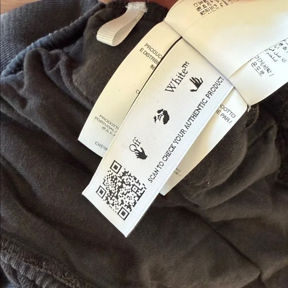 Off-White Black Graphic “Mary” Skater Track Shorts - Men’s XS - 9”